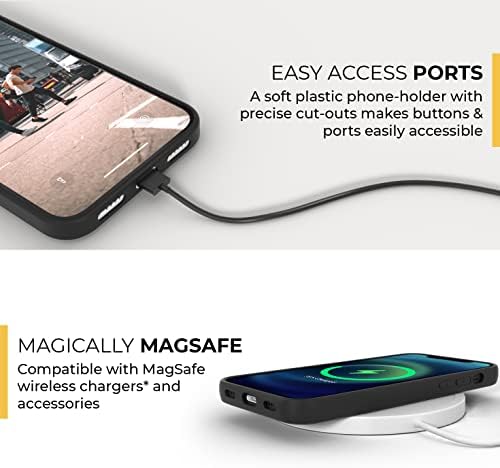 Snakehive iPhone 14 Pro Max Metro Leather Case || Cover compatível com couro genuíno e carregamento sem fio com kickstand || Capa de couro real compatível com o iPhone 14 Pro Max