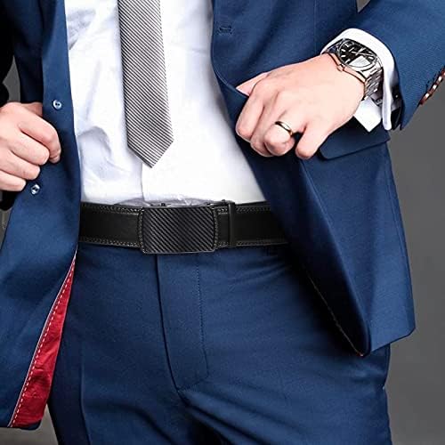 Cinturão de couro masculino Sendefn Correia de lâmina de fivela automática para acabamento casual para vestir
