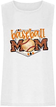 Oplxuo beisebol mamãe tampa para mulheres sem mangas camisetas letra de camisetas impressão de verão