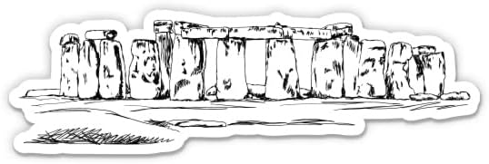 Adesivo de stonehenge - adesivo de laptop de 3 - vinil à prova d'água para carro, telefone, garrafa de água - decalque de pedra