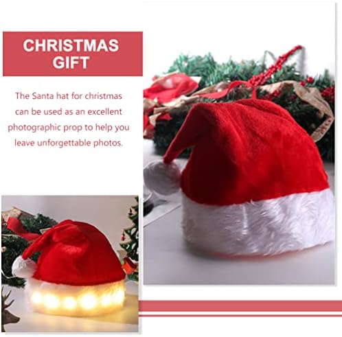 PretyZoom 2pcs Papai Noel Hat Led Hat Christmas Hat Light Up Holiday Holida