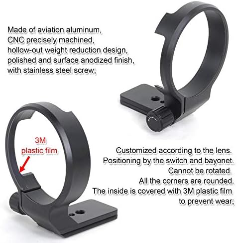 Suporte de colarinho de lente anel de montagem do tripé para Sigma 135mm f/1.8 DG HSM Art Lens, placa de liberação rápida do tipo Arca-Swiss embutido para a cabeça da bola de tripé