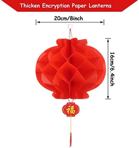 Lanternas de papel vermelho de ano novo chinês de 20 peças