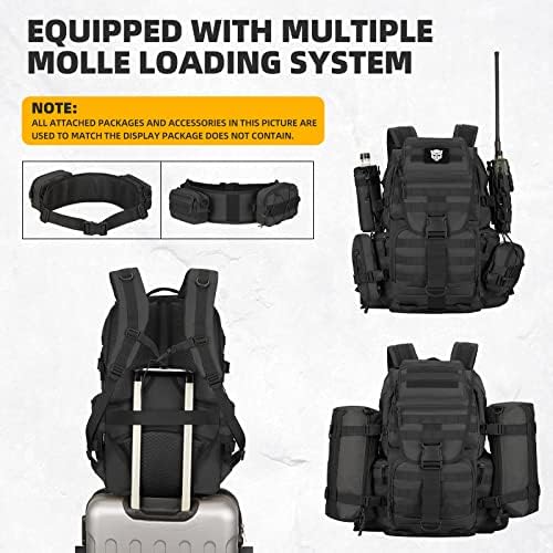 KXBUNQD 50L Backpack Tactical Militares Caminhando Backpack à prova d'água Pacote Militar de