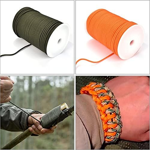 Cordão de pára -quedas de 100m 550, cordão paracord 550 4mm 9 fios de corda de cordão laranja para escalada e caminhada de acampamento esportivo ao ar livre