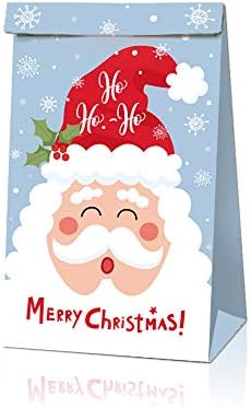 Decorações de Natal - 12 PCs Christmas Holiday Classic Variety Kraft Gift Sachs Bulk com impressões de Natal -