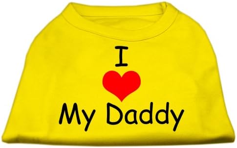 Eu amo meu pai scrprint cão camisa amarela xxl