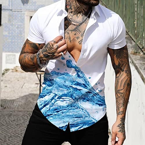 Xiloccer camisetas masculinas Cool camiseta clássica camisa havaiana para homens camisetas de botão ao ar livre