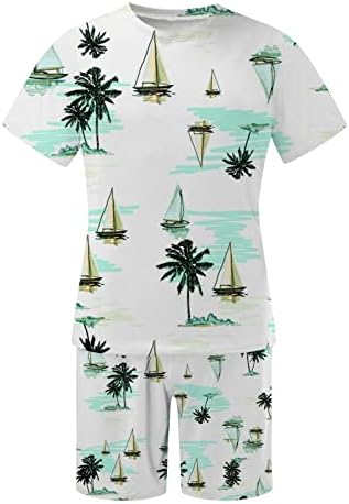 Roupas de 2 peças para homens camisas masculinas calças curtas de verão praia shorts estampados de praia