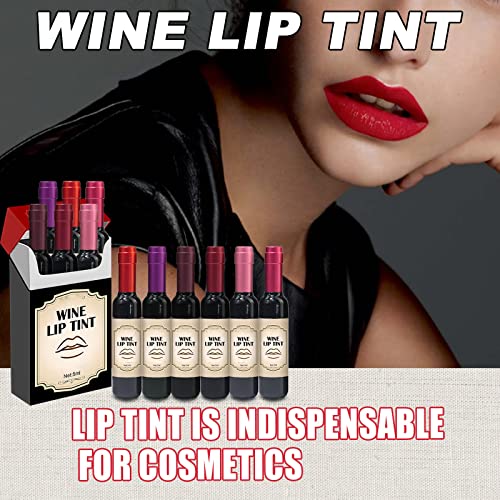 Zuyoki Atualizou TINT lábio de vinho, 6 cores Lipstick Lipstick Stain Lip Bottle Bottle Lip Gloss,