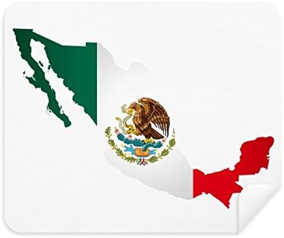 Red Green México Mapa emblema Eagle Eat Eat Snake Limping Pano Cleaner 2pcs Camurça Fabric
