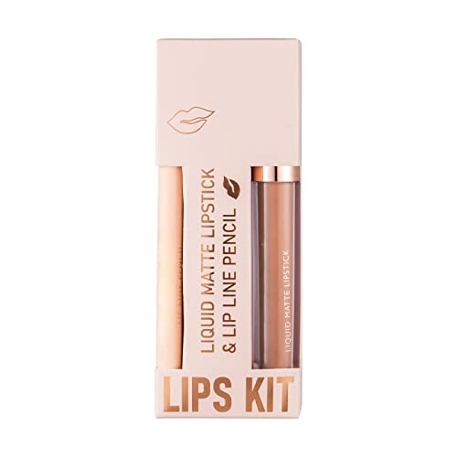 Non Stick Cup Lip Gloss Lipliner Combination Set Lipstick Velvet Lipliner integrado à prova d'água e DiP