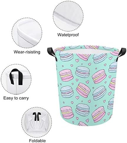 Donut Pattern1 Cestas de lavanderia com alças roupas redondas à prova d'água Hampers Storage Bag