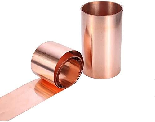 Folha de cobre Huilun Brass 99,9% Folha de folha de metal de cobre pura 0. 03x100x1000mm para artesanato aeroespacial, 0,04 mm*100mm*1m de placas de latão