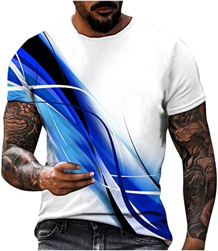 Camisas de impressão 3D de tamanho plus size para homens Graphic Digital Tee Tops 2023 Blusa casual