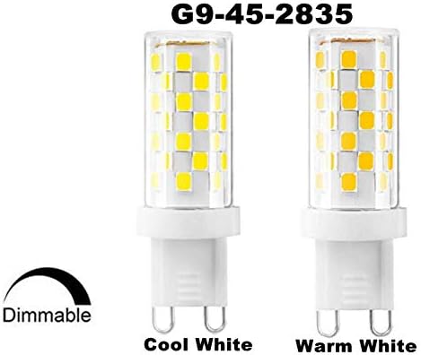 G9 4W Bulbo LED Dimmable 4 watts, G9 40W Halogênio equivalente, White Cool White 6000k G9 Base