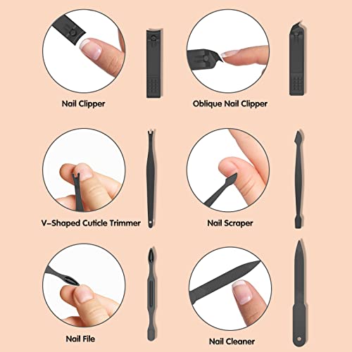 Conjunto de Clippers de unhas de manicure tseifry - kit de pedicure de unhas de aço inoxidável,