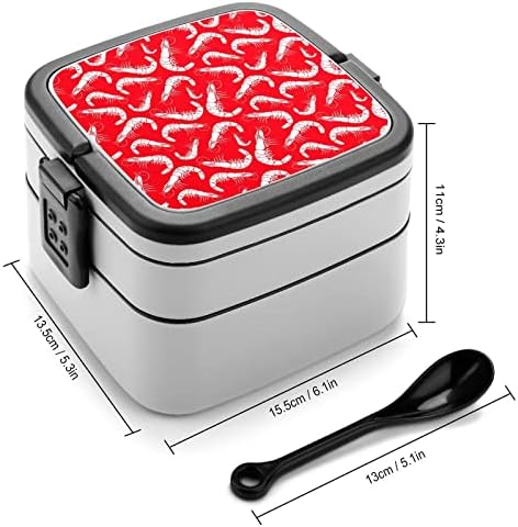 Caixa de lancheira legal de camarão portátil Bento Box de camada dupla de grande capacidade Recipiente