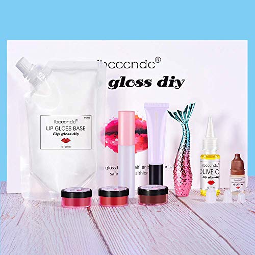 IBCCCCNDC Lip Gloss Diy Making Kit Longo Lip Gloss Base Lip Glaze Tube Seguro Ferramentas de Maquiagem Cosmética