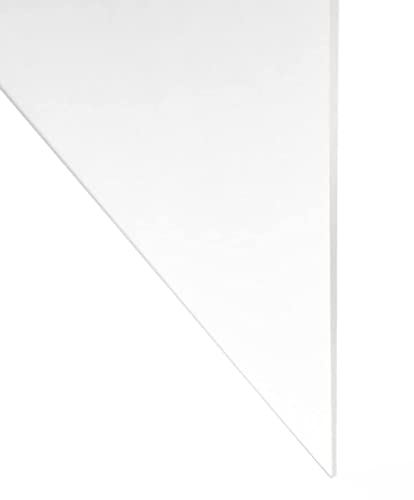 Folha de acrílico de acrílico transparente, 1/8 ”de espessura x 24” de largura x 24 ”de comprimento
