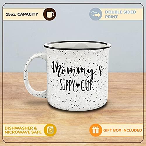 Shop4ever Mommy Sippy Cup Rodty Campfire Sparkled Coffee Coffee Caneca Cup de Tea Cup ~ Dia das Mães ~