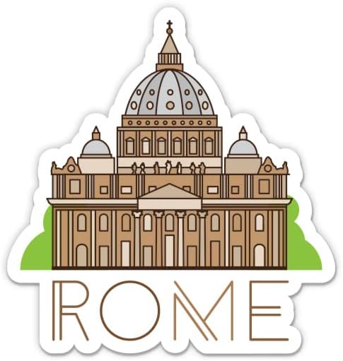 Roma Itália Viagem - Adesivo de Vinil de 3 - Para Laptop de Laptop Telefone para Laptop Water