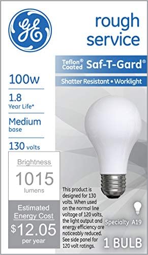 Lâmpada de Lâmpada SAF-T-Gard revestida com GE Teflon, lâmpada resistente a quebra, lâmpada de serviço áspero,