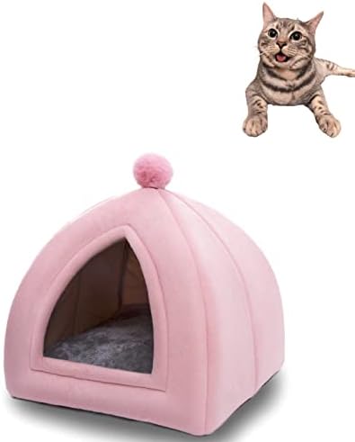 Aquecimento de gato de auto -aquecimento - Design de coelho Casa de gato portátil gatos laváveis ​​removíveis Ninho 1 para pequeno gato de gato de gatinho médio suprimento de animal de estimação de animais de estimação