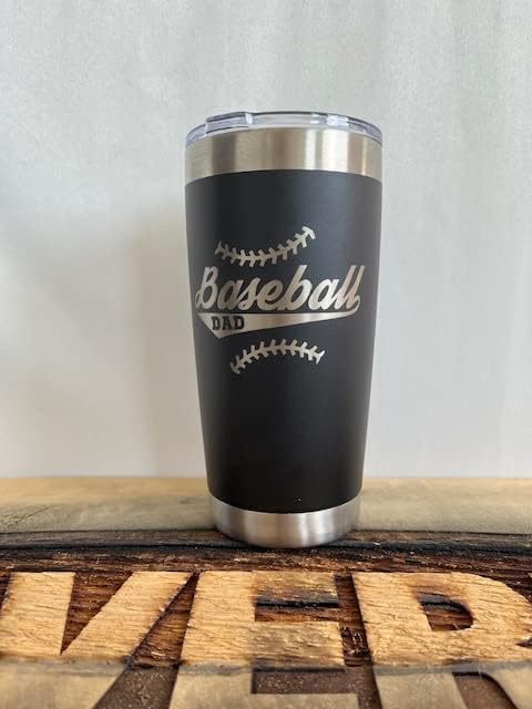 Maverick Advantage Baseball Dad Tumbler - 20 oz de copo preto com tampa deslizante de trava