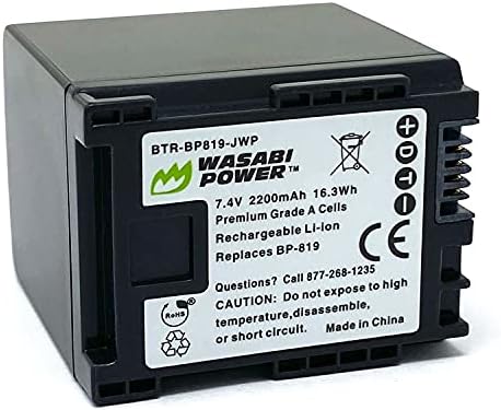 Bateria Wasabi Power BP-819 para Canon Vixia HF G10, HF G20, HF M30, HF M300, HF M31, HF M32, HF M40,