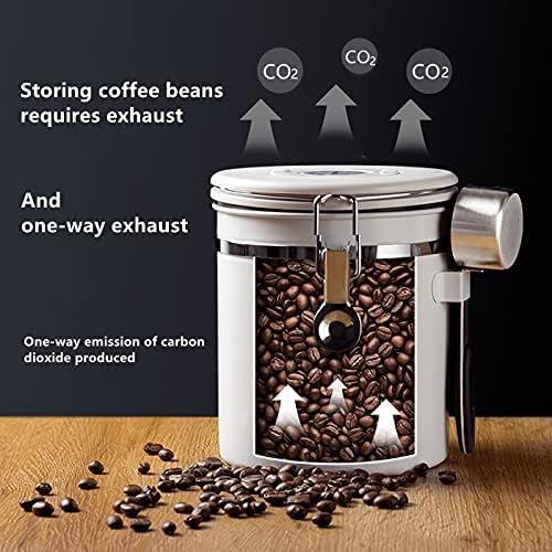 Charwin Airtight Coffee Cazister, recipiente de café em aço inoxidável armazenamento de feijão