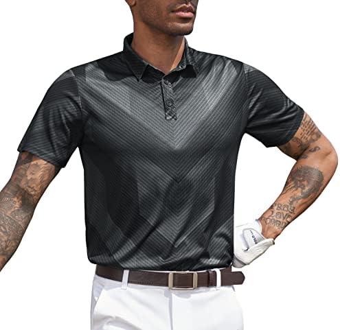 Derminpro Moda de Moda de Menção Casual Casual Manga Curta Camisas Polo de Golfe Rápido