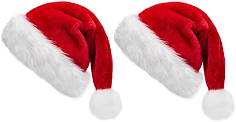 Santa Hats Adultos, chapéu de Natal para adultos, Unisex Velvet Classic Christmas Hat para Família