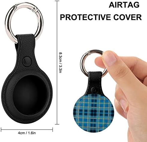 Suporte quadriculado azul para airtag anel TPU TPU Protetive Caso Locator Tag para Pets de bagagem de carteira