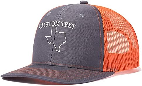 Texas Hat Text Custom/logotipo Design seu próprio chapéu de chapéu bordado de caminhoneiro ao ar livre