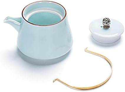Estilo japonês Celadon Cerâmico Pote de chá de porcelana Flor doméstico Tule de Kung Kung Kettle com