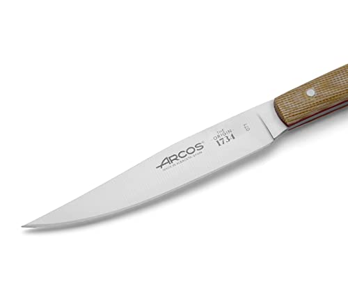 Facas de mesa de arcos - faca de faca de faca - lâmina nitrum aço inoxidável 4 - alça micarta marrom