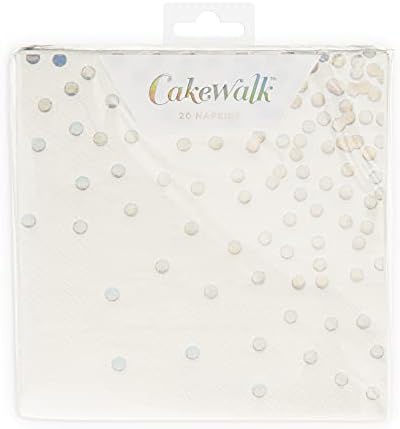 Guardanapos de coquetel reluzente de cakewalk, conjunto de 20, branco