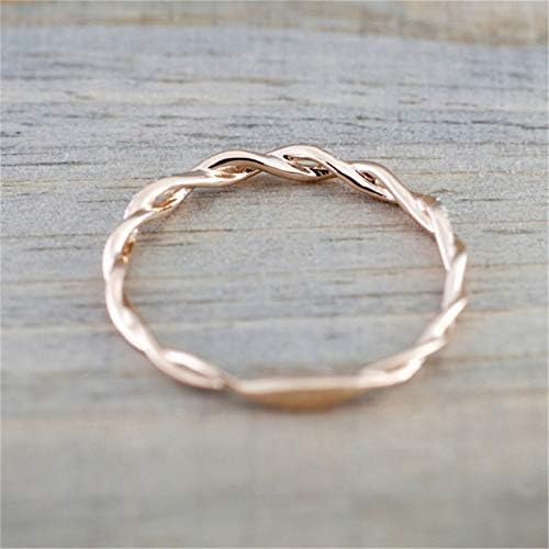 Anel de diamante de diamante magro de aniversario anel de formato de forma de combinação de empilhamento anéis