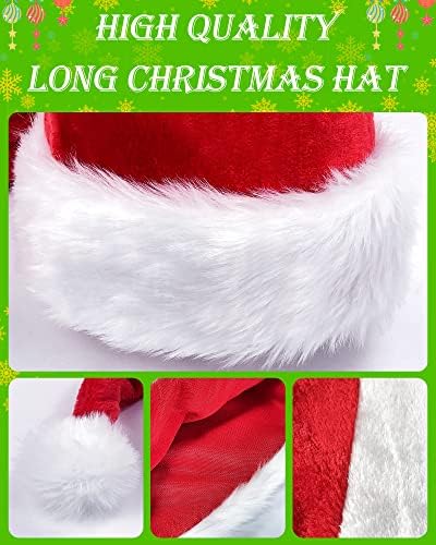 Bnikion Christmas Santa Elf Hat Hat Candy Holiday tema Hats Red e Branco Chapéu de Decoração de Xmas
