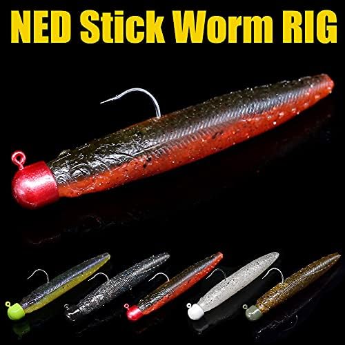 Ned-Rig-Kit-Finesse isca-soft-plástica-worms-fising-lute para bass stick swimbait de minnow lagrefis
