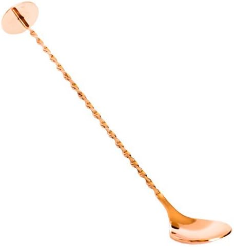 Colher de barra de cobre - aço inoxidável torcido decorativo - cobre com 10,5 de comprimento