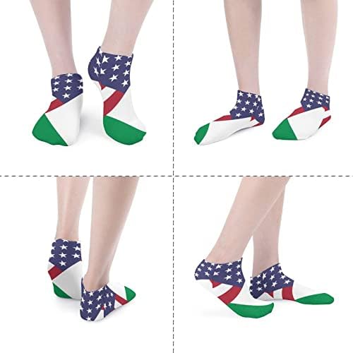 Itália Americana Bandeira 5 Pares Meias tornozelos de baixo corte leve meias respiráveis ​​de meias