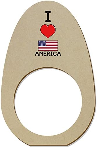 5 x 'I Love America' Ringos/titulares de guardanapo de madeira