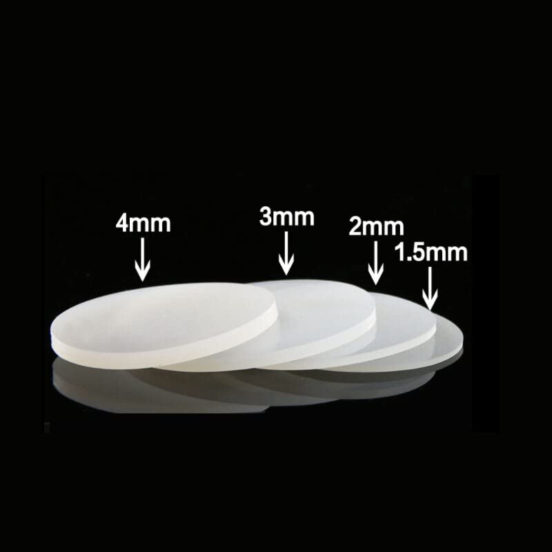 1/2/5pcs Nature White sólido redondo Silicone VMQ Folha de borracha vedação Dinco de vedação DIA 10-70mm de espessura 0,5-8mm _1,5mm)