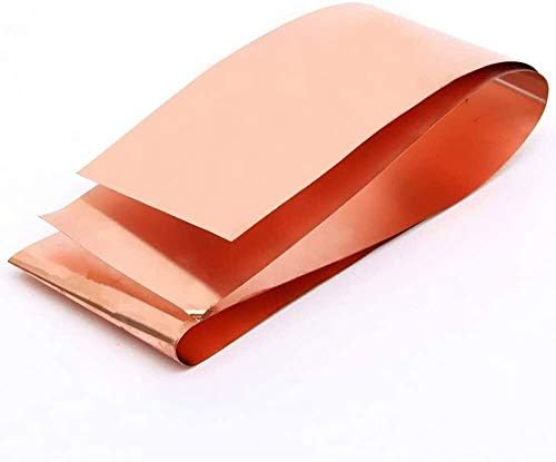 Folha de cobre de alumínio de cobre de metal xunkuaenxuan 99,9% folha de metal de cobre Cu folha de metal 0. 03x100x1000mm para artesanato aeroespacial, 0,04mm*100mm*1m de placa de latão