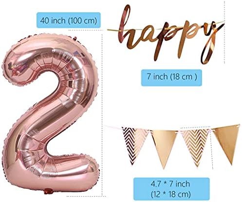 Decorações de festa de aniversário daimay Conjunto de ouro rosa número 20 balões de papel alumínio