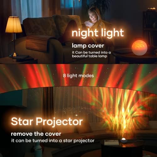 Projector de Galaxia Supfoo para Quarto, Star Projector Night Light for Kids com ruído branco e Bluetooth Music