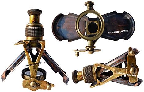 Navios antigos de estilos de bolso telescópio de latão monocular com caixa de couro Rustic Vintage Home Decor Gifts