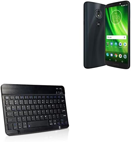 Teclado de onda de caixa compatível com Motorola Moto E6 - Teclado Slimkeys Bluetooth, teclado portátil com comandos integrados para Motorola Moto E6 - Jet Black